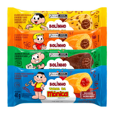 Kit Bolinho Turma da Mônica 3x40g -Sabores