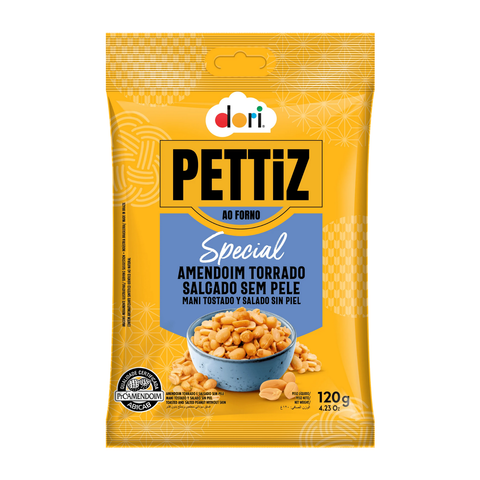 Amendoim Torrado e Salgado Sem Pele Pettiz Special 120g