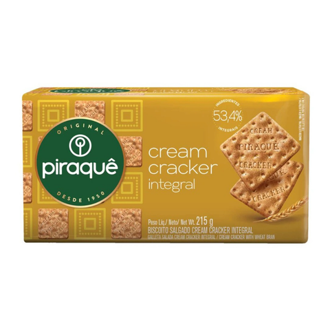 Biscoito Cream Cracker Integral Piraquê 215g