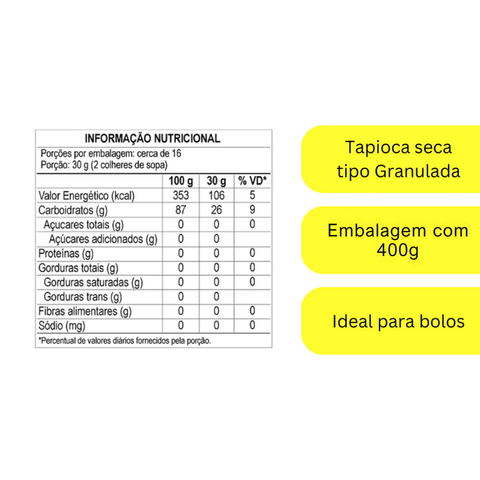 TAPIOCA DA TERRINHA GRANULADA 400G