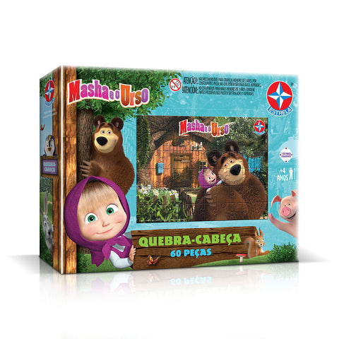 Quebra-cabeça Masha e o Urso 60 Peças - Estrela