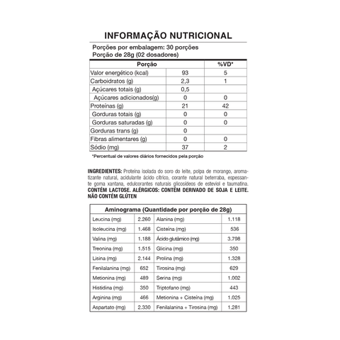 Whey Isolado Morango - BioHelp