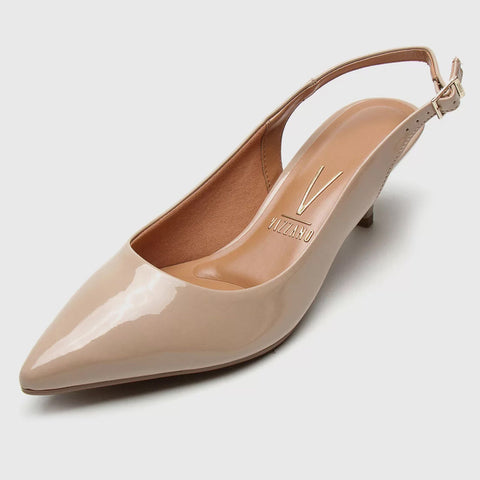 Vizzano 1122-806 Kitten Heel Slingback in Beige Patent