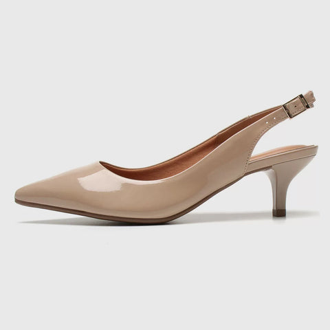 Vizzano 1122-806 Kitten Heel Slingback in Beige Patent