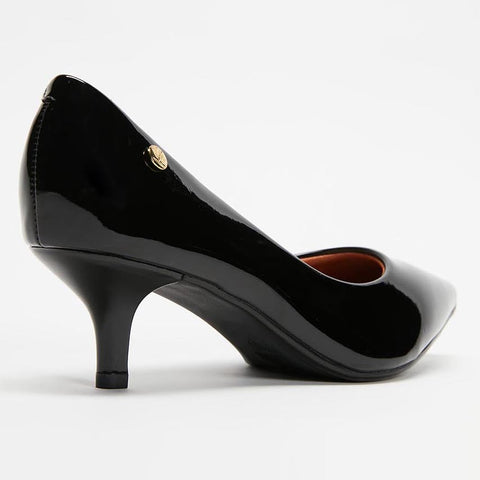 Vizzano 1122-828 Kitten Heel Pointy Toe Pump in Black Patent