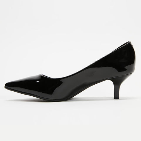 Vizzano 1122-828 Kitten Heel Pointy Toe Pump in Black Patent