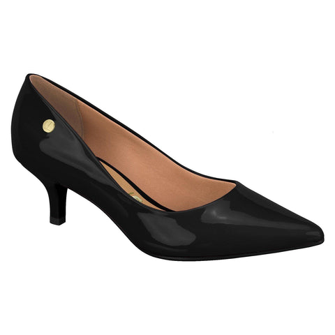 Vizzano 1122-828 Kitten Heel Pointy Toe Pump in Black Patent