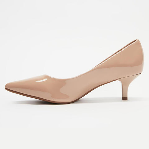 Vizzano 1122-828 Kitten Heel Pointy Toe Pump in Beige Patent