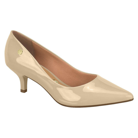 Vizzano 1122-828 Kitten Heel Pointy Toe Pump in Beige Patent