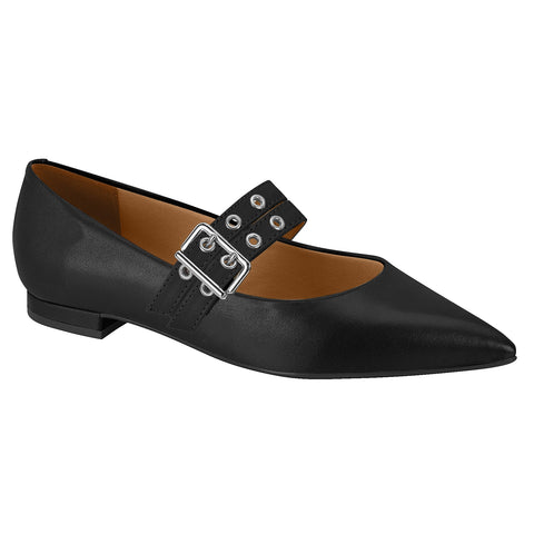 Vizzano 1206-295 Pointy Toe Studded Mary-Jane Flat in Black