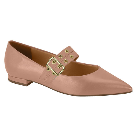 Vizzano 1206-295 Pointy Toe Studded Mary-Jane Flat in Nude
