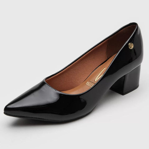 Vizzano 1220-315 Block Heel Pump in Black Patent