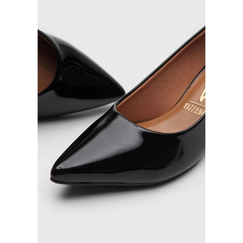 Vizzano 1220-315 Block Heel Pump in Black Patent