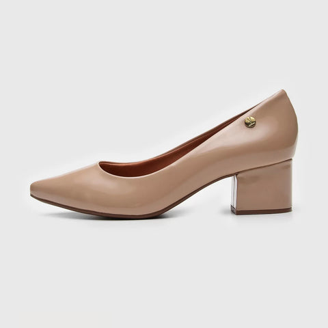 Vizzano 1220-315 Block Heel Pump in Beige Patent