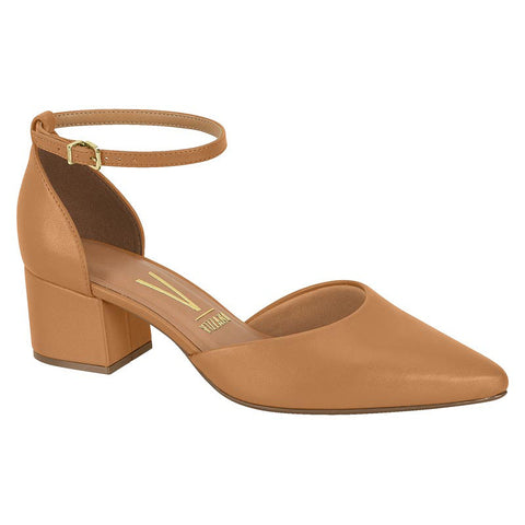 Vizzano 1220-317 Block Heel Ankle Strap Pump in Camel Napa