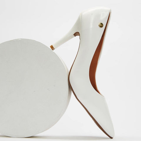 Vizzano 1184-1101 Pointy Toe Pump in White Patent