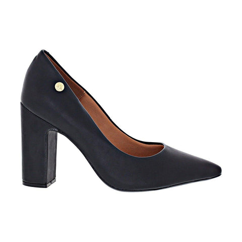 Vizzano 1285-400 Block Heel Pointy Toe Pump in Black Napa