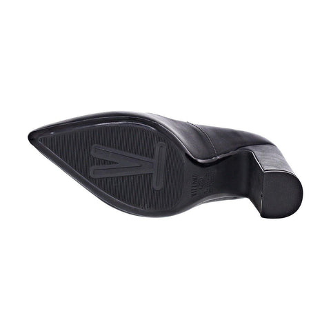 Vizzano 1285-400 Block Heel Pointy Toe Pump in Black Napa