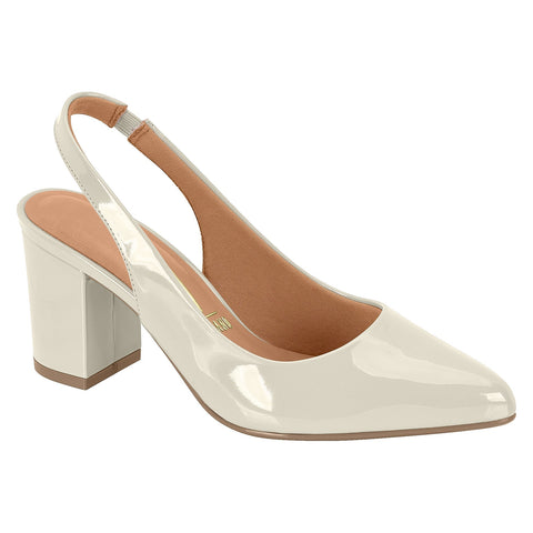 Vizzano 1290-503 Pointy Toe Slingback Pump in Off White Patent