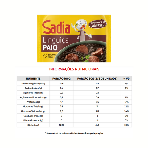 LINGUICA TIPO PAIO - 370G SADIA