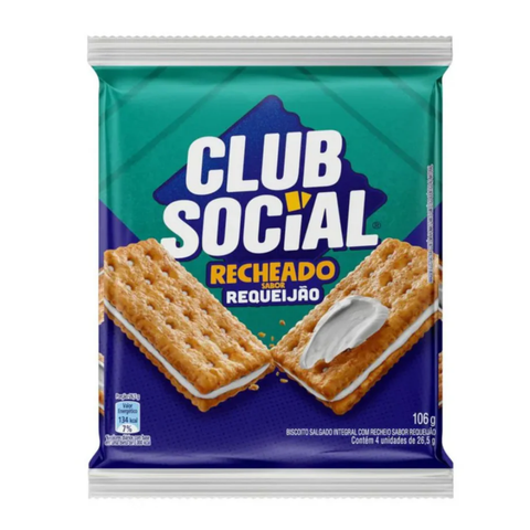Biscoito Clube Social Recheado Requeijão 106g