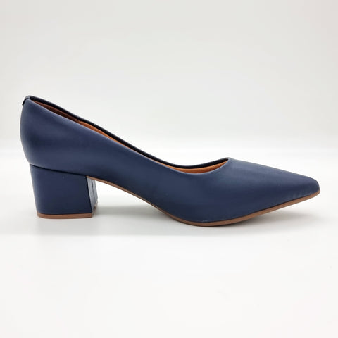 Vizzano 1220-315 Block Heel Pump in Navy Napa