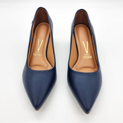 Vizzano 1220-315 Block Heel Pump in Navy Napa