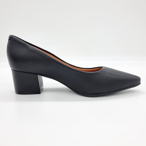 Vizzano 1220-315 Block Heel Pump in Black Napa