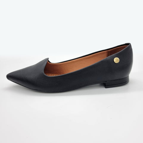 Vizzano 1206-261 Pointy Toe Flat in Black Napa