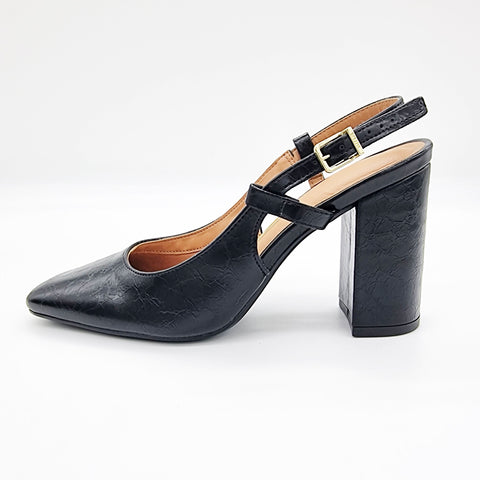 Vizzano 1428-101 Block Heel Slingback Pump in Black