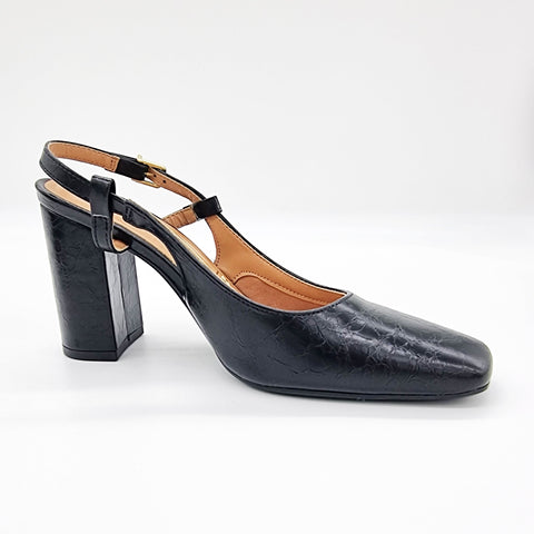 Vizzano 1428-101 Block Heel Slingback Pump in Black