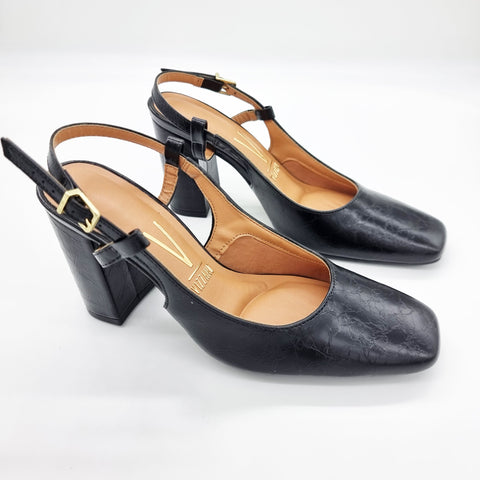 Vizzano 1428-101 Block Heel Slingback Pump in Black