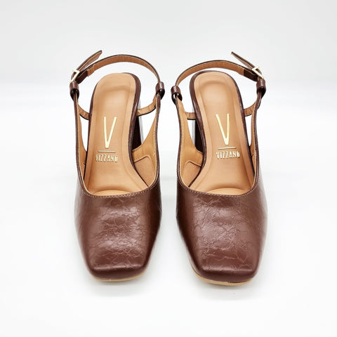 Vizzano 1428-101 Block Heel Slingback Pump in Chocolate