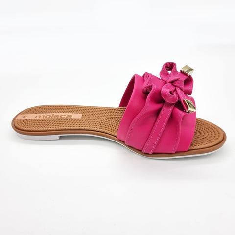 Moleca 5297-446 Ruffled Slip-on Sandal in Pink
