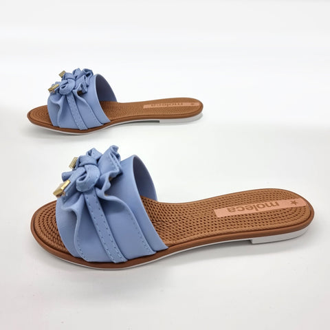 Moleca 5297-446 Ruffled Slip-on Sandal in Jeans