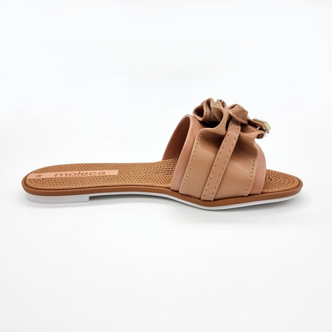 Moleca 5297-446 Ruffled Slip-on Sandal in Nude