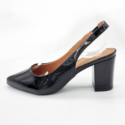 Vizzano 1290-503 Pointy Toe Slingback Pump in Black Patent