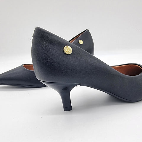 Vizzano 1122-828 Kitten Heel Pointy Toe Pump in Black Napa