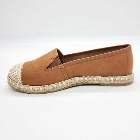 Moleca 5801-101 Round Toe Espadrille Flat in Camel
