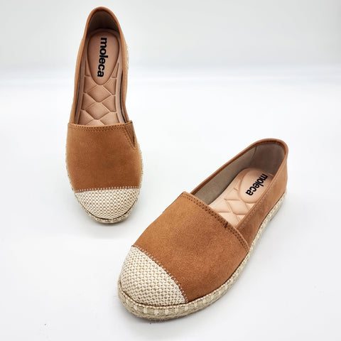Moleca 5801-101 Round Toe Espadrille Flat in Camel