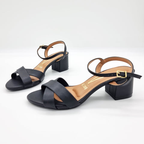 Vizzano 6291-927 Block Heel Sandal in Black Napa