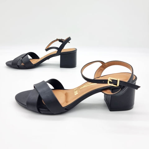 Vizzano 6291-927 Block Heel Sandal in Black Napa