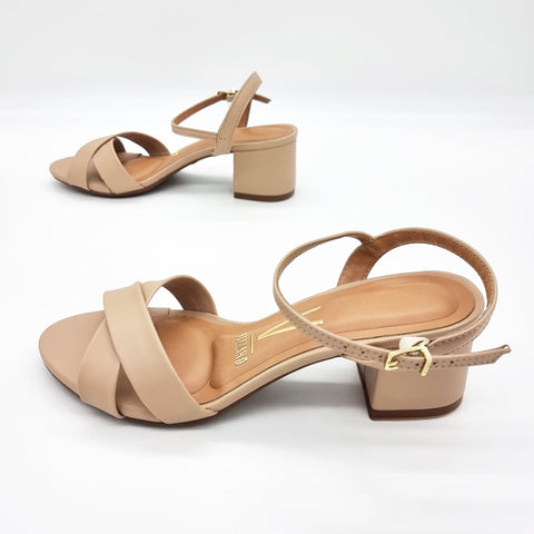 Vizzano 6291-927 Block Heel Sandal in Beige Napa