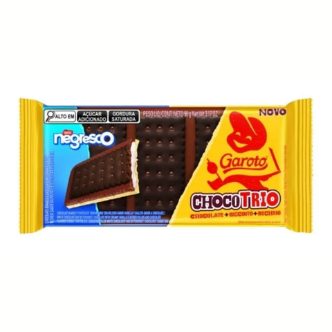 Biscoito Choco Trio Garoto Negresco 3x90g