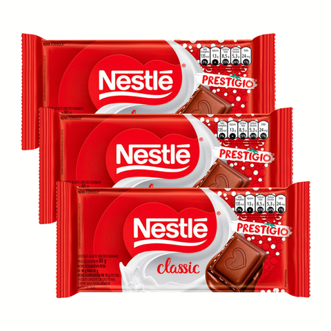 Chocolate ao Leite Classic Prestígio Nestlé 3x80g