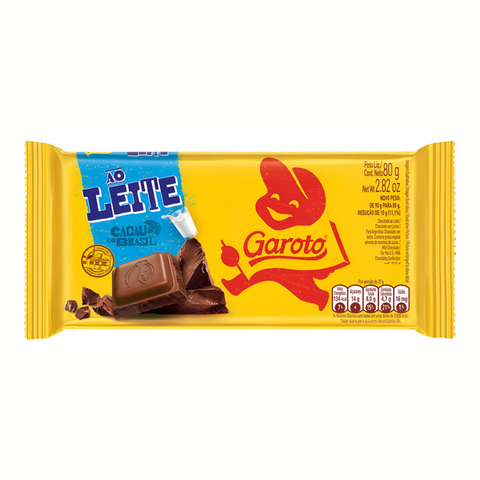 Chocolate Garoto ao leite pacote 3x80g