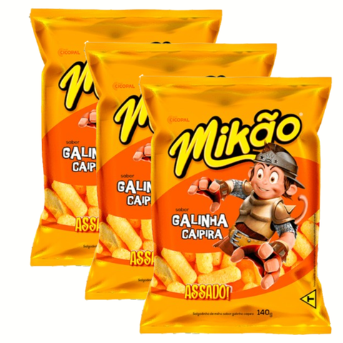 Kit Com 3 Unidade Salgadinhos De Milho Mikão 120g