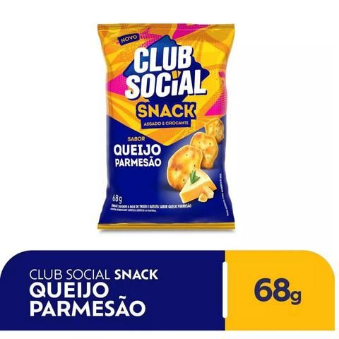 Salgadinho Club Social Snack Assado Queijo Parmesão 68g