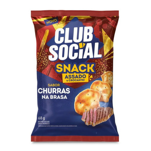 Salgadinho Club Social Snack Assado Churras Na Brasa 68g
