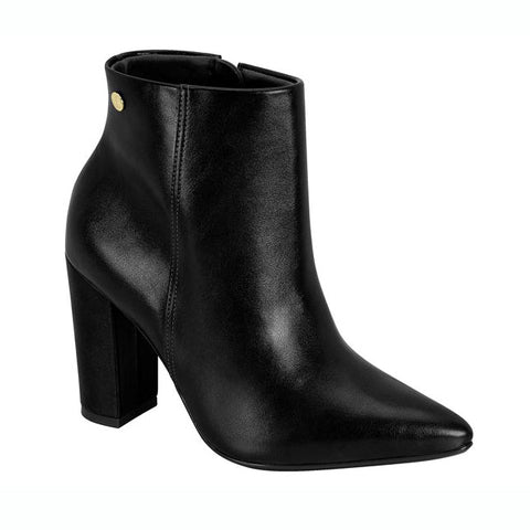 Vizzano 3105-100 Block Heel Pointy Toe Ankle Boot in Black